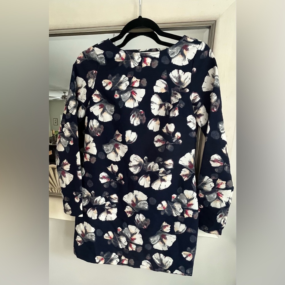 re:named Navy Mini Dress with White, Beige and Plum Floral Print